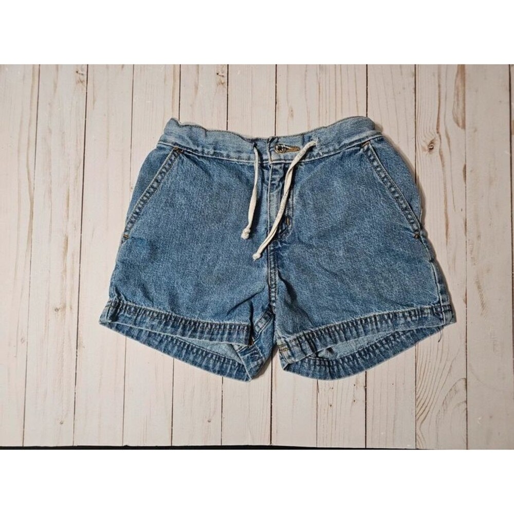 Polo Jeans Co Ralph Lauren Boys Size 8 Denim Shorts Blue Drawstring 100% Cotton